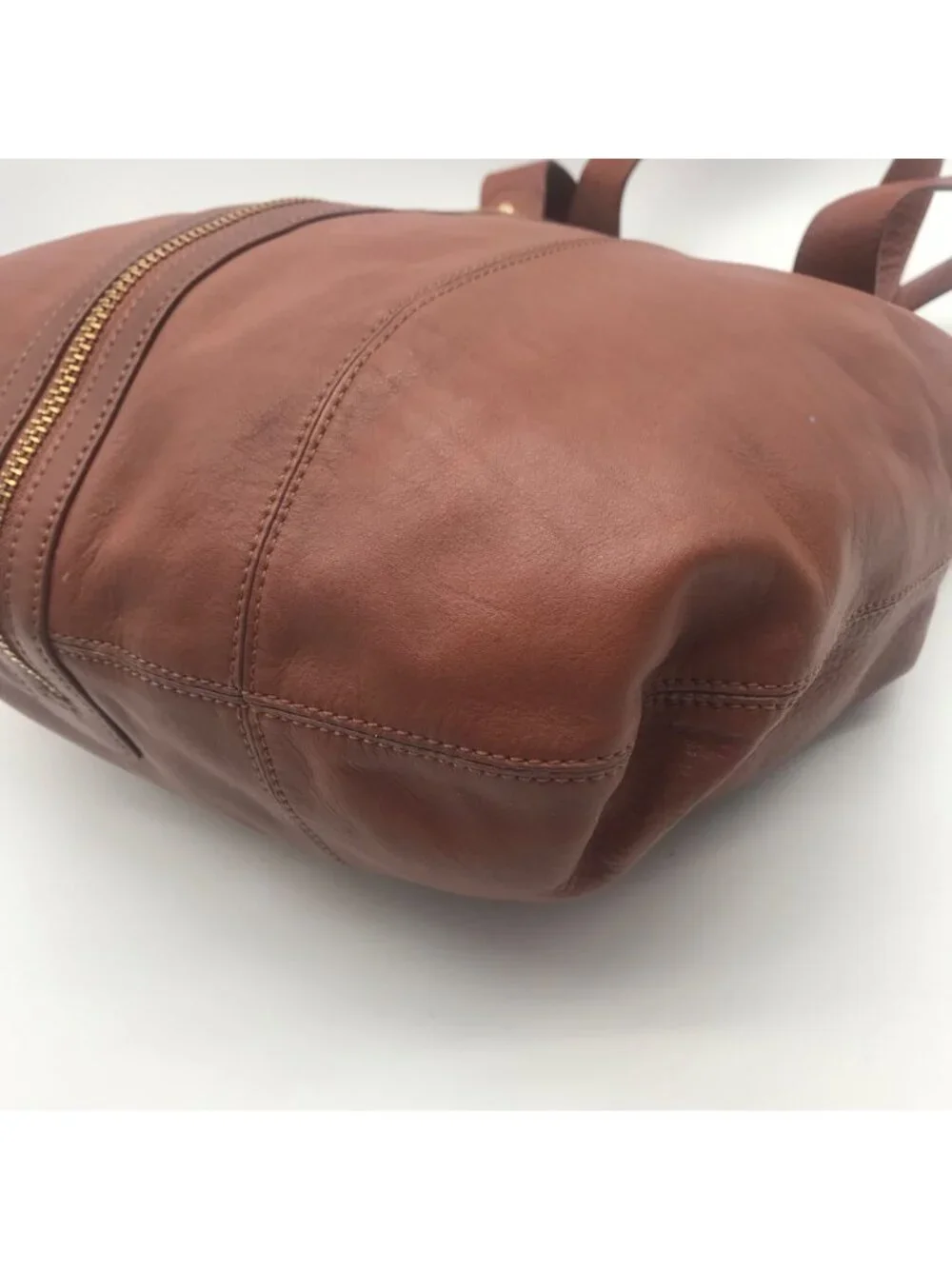 Via Spiga Genuine Brown Leather Tote Bag